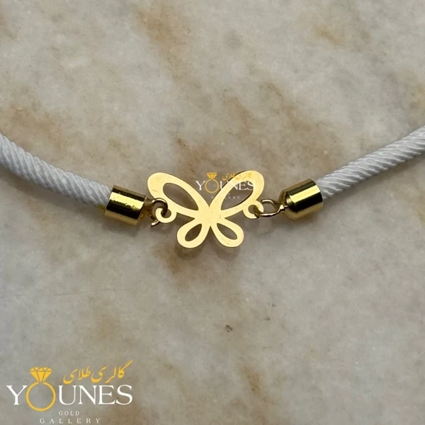 دستبند پروانه مینیمال طلا لیزری